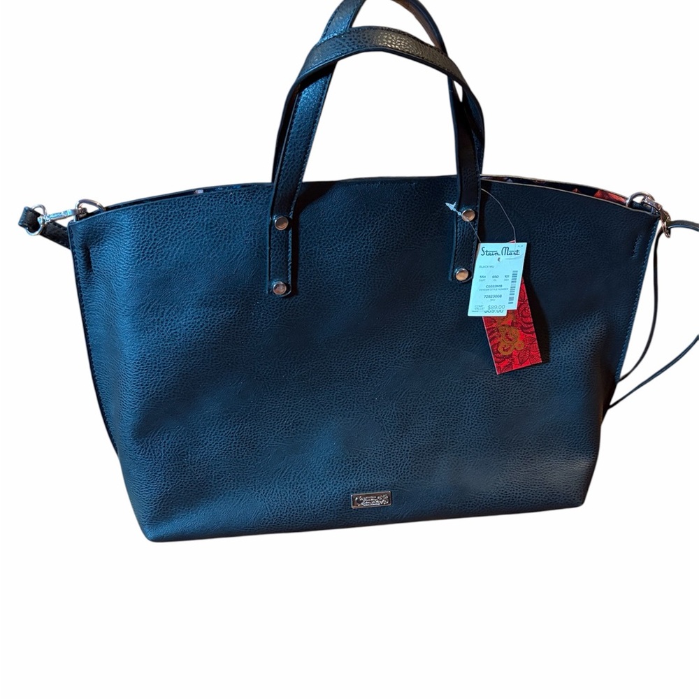 Carlos by Carlos Santana Black Floral  Tote Bag
